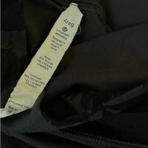 Lululemon Athletica Brisk  Bloom Black Soot Pants Size 4 - Picture 5 of 5